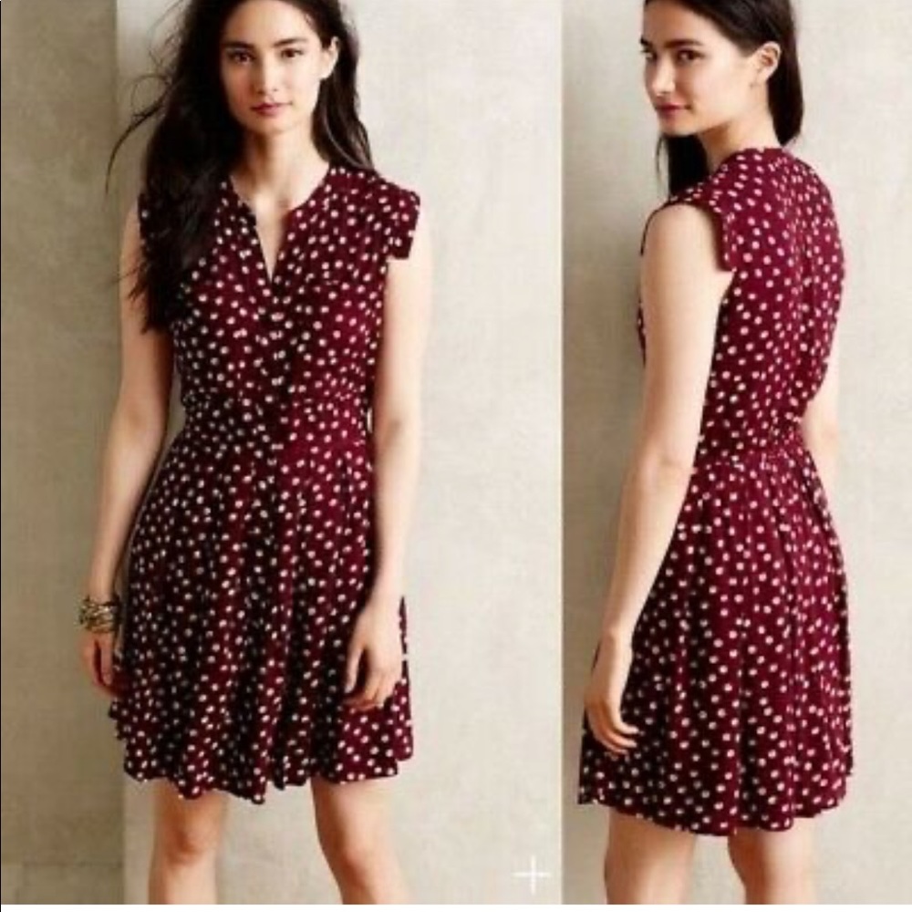 FLASH SALE!! Anthropologie 11.1 TYLHO dot print mini shirtdress